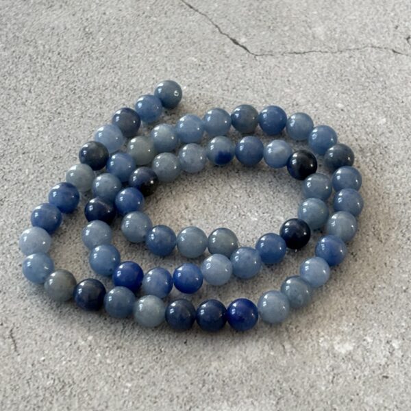 Perles 6 mm aventurine bleue naturelle, pierre d’apaisement pour bijoux faits main