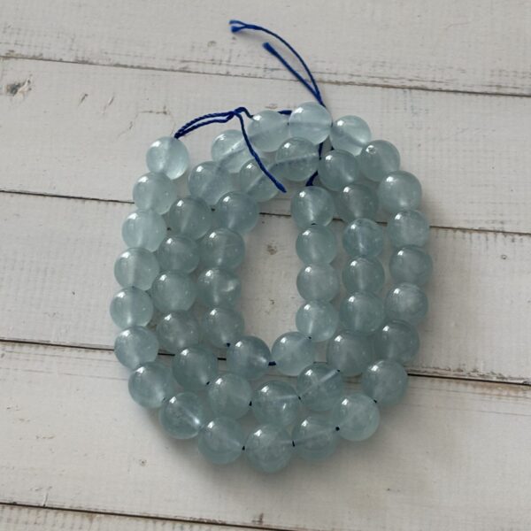 Perles naturelles aigue-marine 8 mm bleues claires pour artisanat
