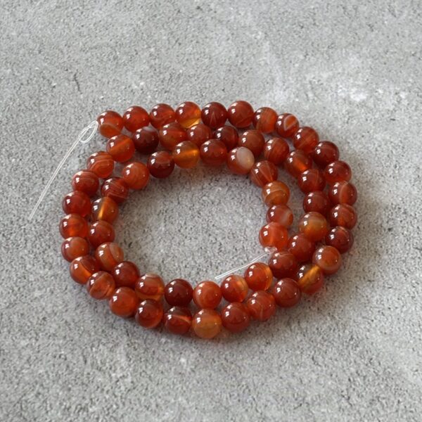 Perles rondes 6 mm cornaline semi-précieuse pour bijoux faits main