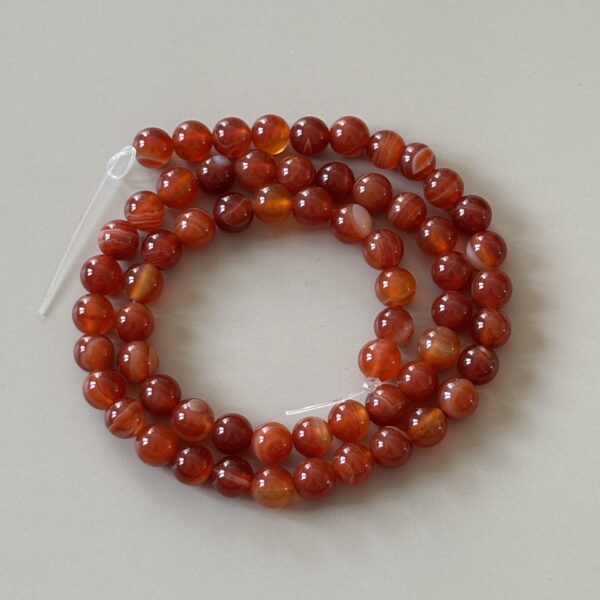 Perles cornaline 6 mm naturelles pour bracelet énergétique