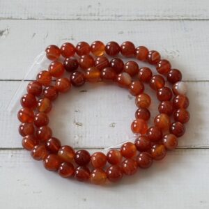 Perles cornaline 6 mm lumineuses pour créations artisanales