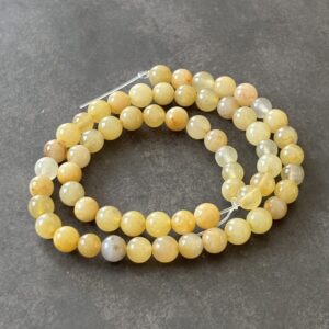 Perles jade jaune 6 mm pour collier, bracelet et bijoux DIY