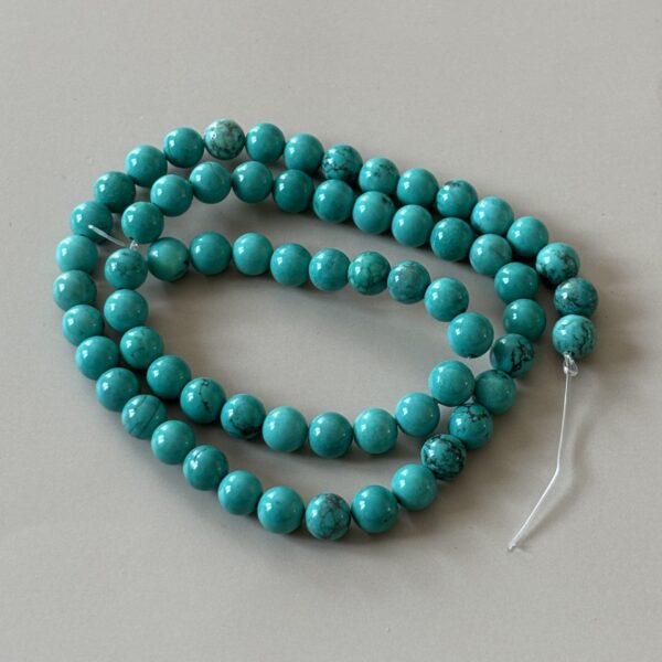 Perles fines turquoise verte stabilisée 6 mm pour créations uniques