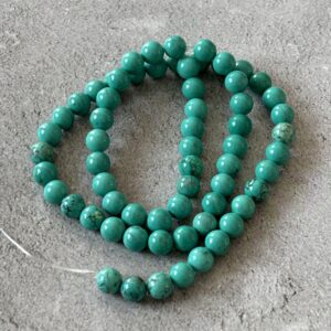 Perles turquoise verte stabilisée 6 mm semi-précieuses pour artisans bijoutiers