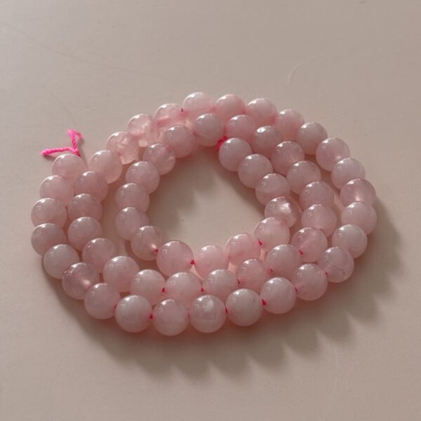 perles rondes quartz rose 6 mm naturelles pour créations douces