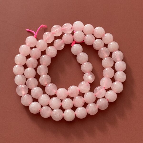 perles 6 mm quartz rose tendre pierre de l’amour pour bracelet