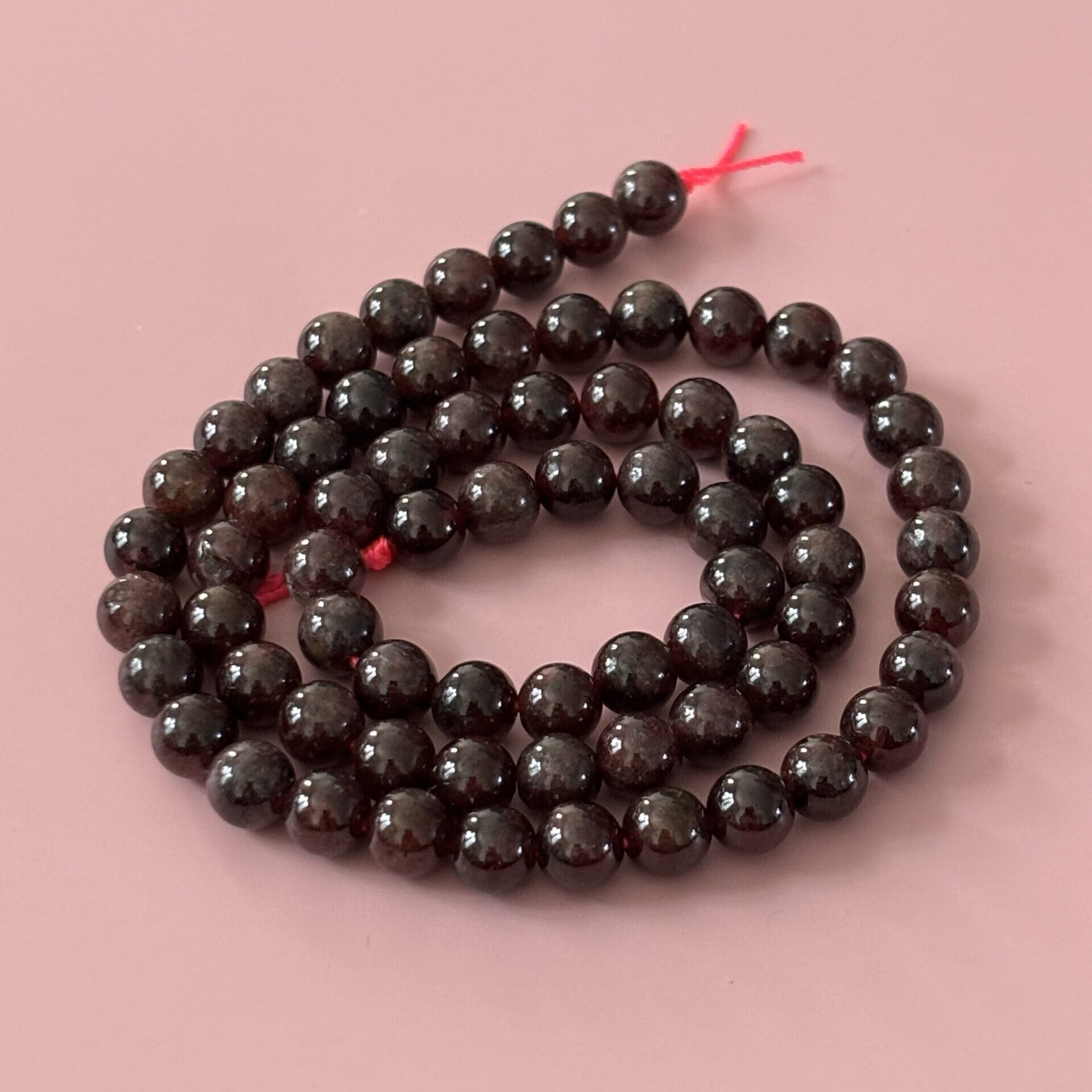 perles fines grenat 6 mm pierre protectrice pour collier