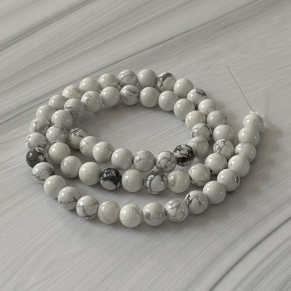 perles 6 mm howlite minérale blanche pour création de bijoux artisanaux