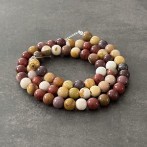 perles fines 6 mm en jaspe mokaïte multicolore pierre semi précieuse