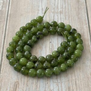 perles 6 mm jade néphrite naturelles rondes pour bijoux faits main