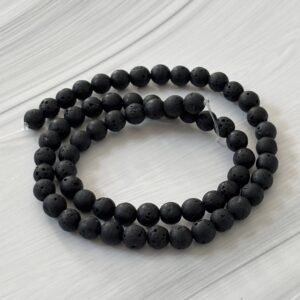 perles rondes pierre de lave 6 mm énergie et ancrage
