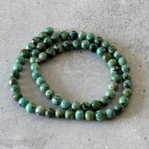 Perles jaspe africain 6 mm aux tons verts et bruns
