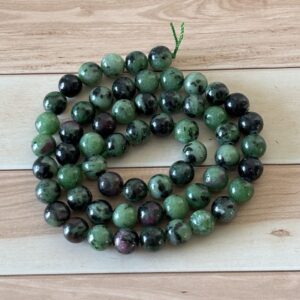 perles fines 6 mm rubis zoïsite pierre naturelle pour créations lithothérapie