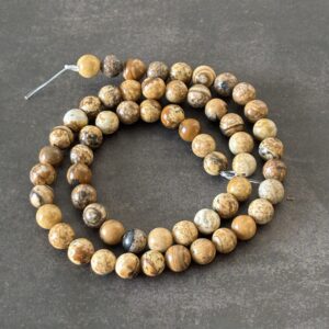 Perles de jaspe paysage 6 mm aux motifs naturels et uniques