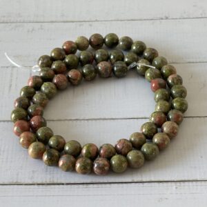unakite perles 6 mm pierre semi précieuse pour bracelet artisanal