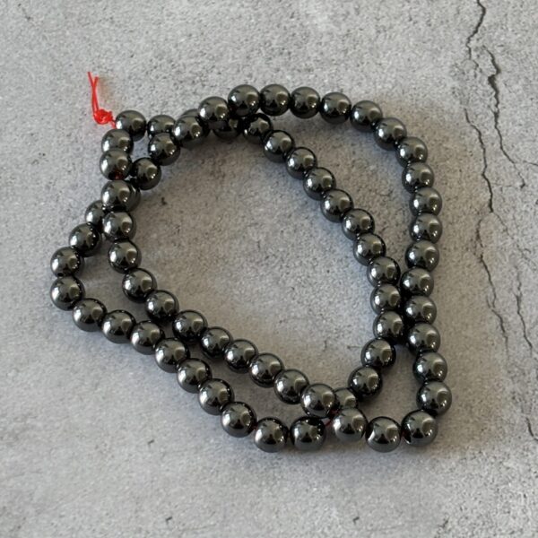perles 6 mm hématite pierre naturelle grise métallique pour bijoux DIY