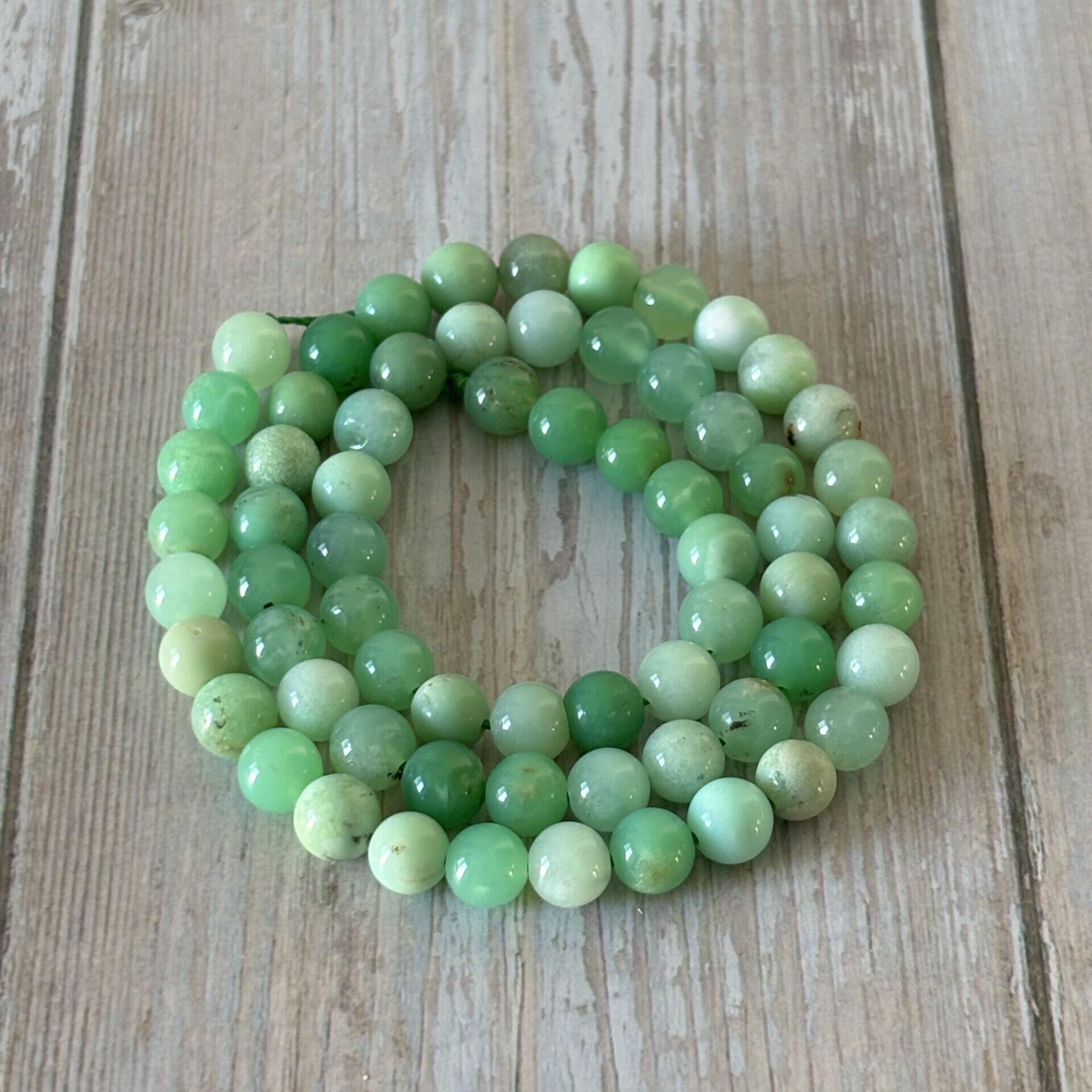 Perles chrysoprase naturelles pour bracelets et colliers faits main