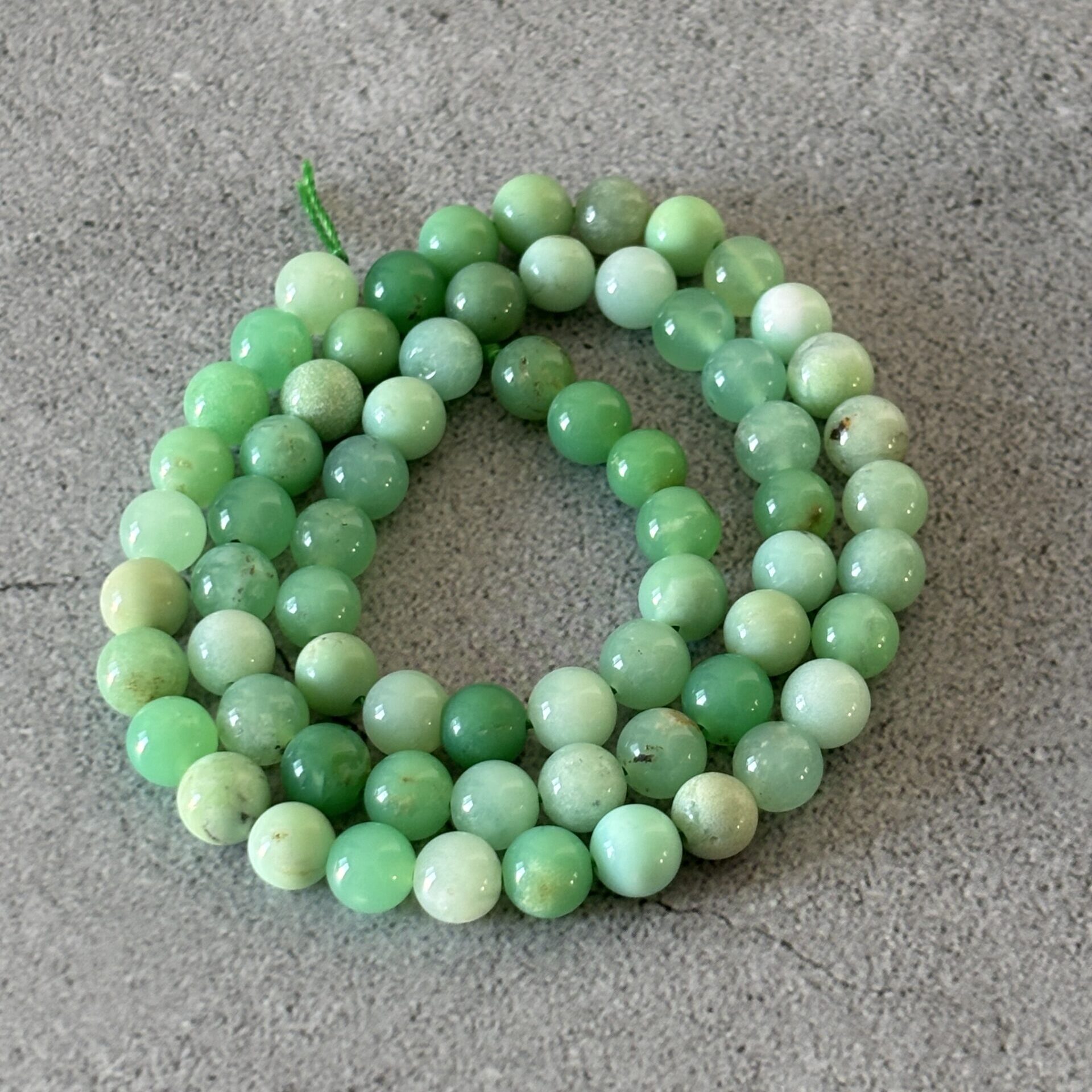 Perles rondes chrysoprase 6 mm pour fabrication de bijoux et accessoires DIY