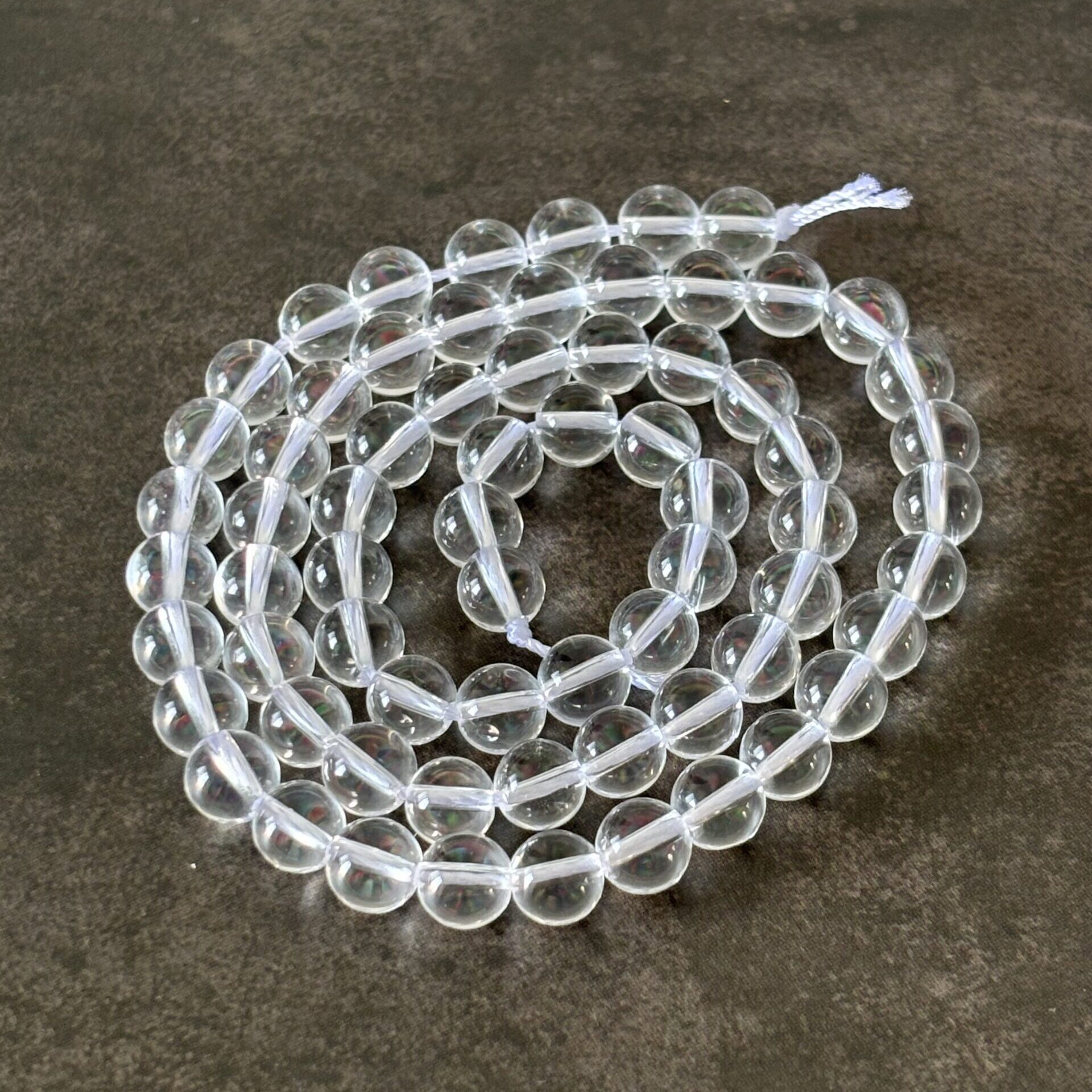 Perles rondes 6 mm en cristal de roche transparent, fabrication de bijoux