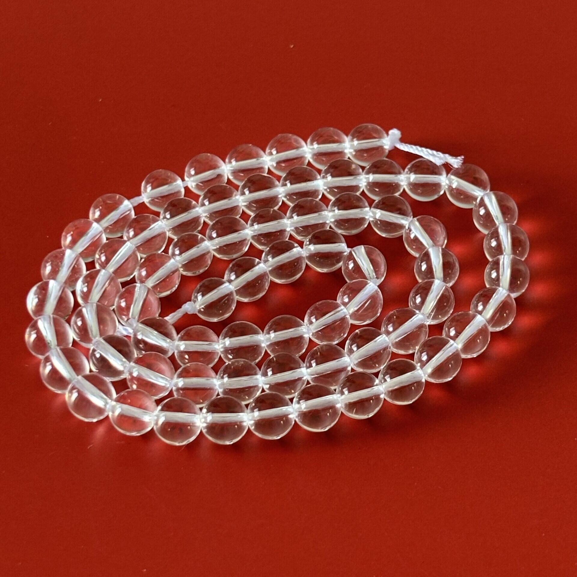 Perles de cristal de roche 6 mm naturelles, pour création de bijoux artisanaux