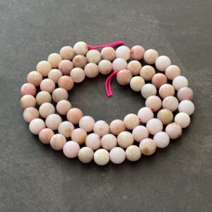 Opale rose naturelle, perles polies pour créations uniques