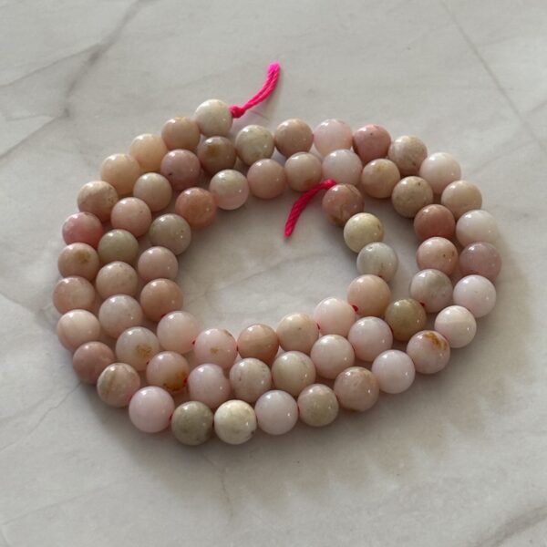 Perles opale rose 6 mm pour bracelets et colliers lithothérapie