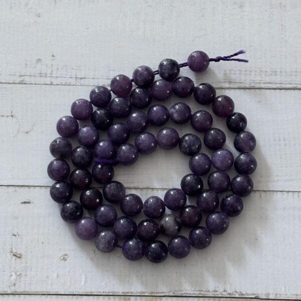 Perles lépidolite 6 mm pour bijoux artisanaux