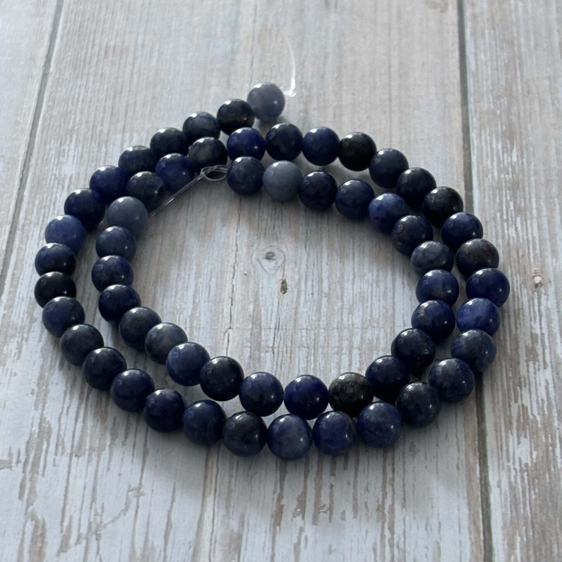 Dumortiérite naturelle, perles rondes pour bracelets et colliers