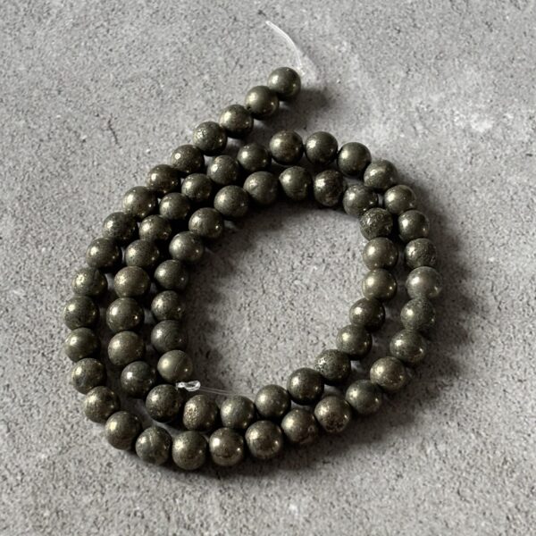 Lot de perles pyrite 6 mm pour fabrication de bijoux faits main
