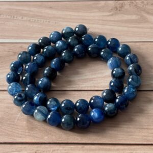 Perles cyanite 6 mm naturelles pour bijoux, accessoire énergétique et apaisant