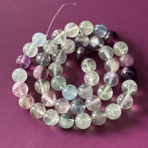 Perles rondes fluorite 8 mm pour créations de bijoux et accessoires énergétiques