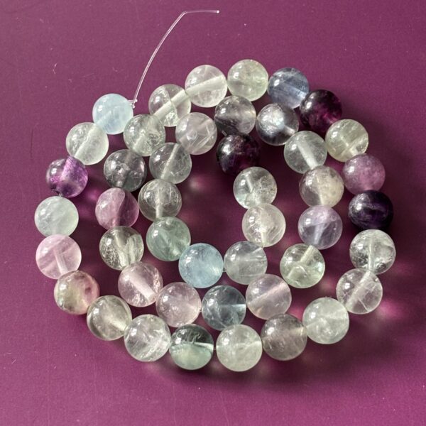 Perles rondes fluorite 8 mm pour créations de bijoux et accessoires énergétiques