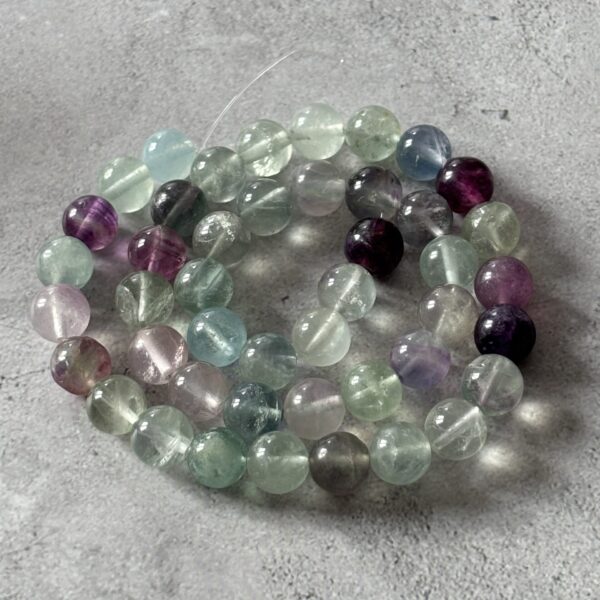 Perles de fluorite 8 mm pour bracelet artisanal, pierre de clarté et concentration