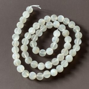Pierre de lune blanche perles 6 mm qualité AA – perles énergie douceur et intuition pour bracelet artisanal