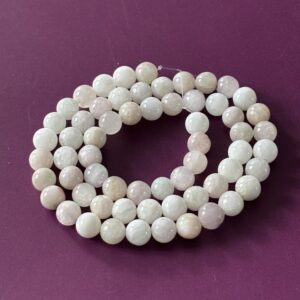 Collier en kunzite 6 mm, perles naturelles favorisant amour, compassion et harmonie intérieure