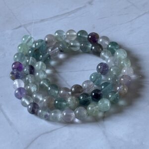 perles fluorite 6 mm pierre naturelle création bracelet