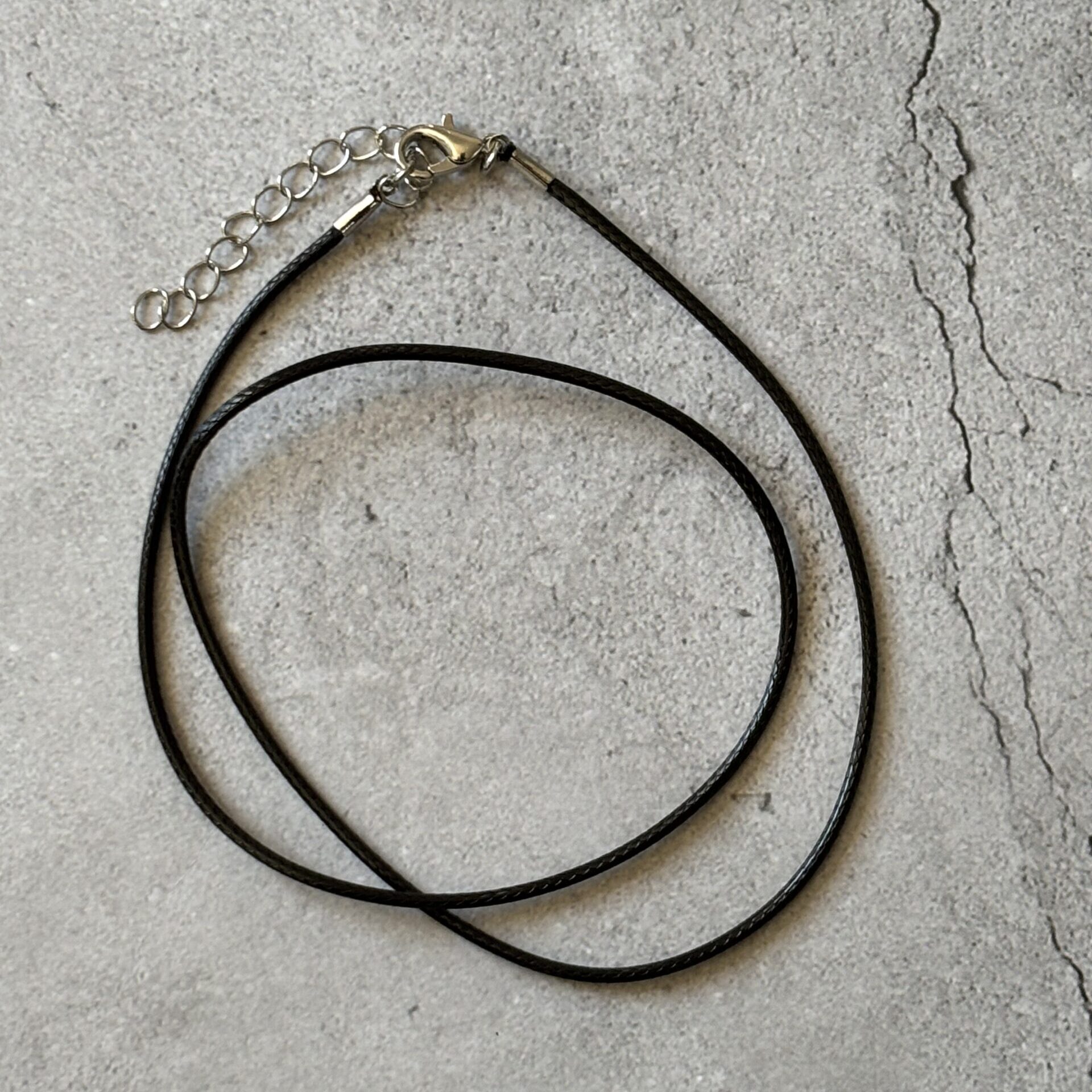 Cordon coton ciré noir pour bijoux