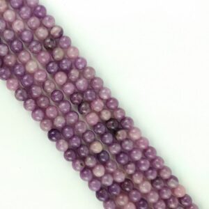 Lépidolite perles à l'unité en lot ou fil complet