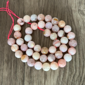 Opale rose perles à l'unité en lot ou fil complet