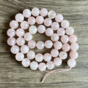 Quartz rose perles à l'unité en lot ou fil complet