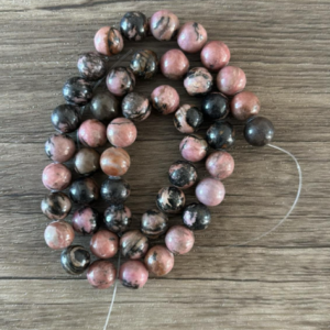 Rhodonite perles à l'unité en lot ou fil complet
