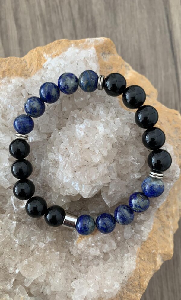 onyx et lapis lazuli perles 10 mm