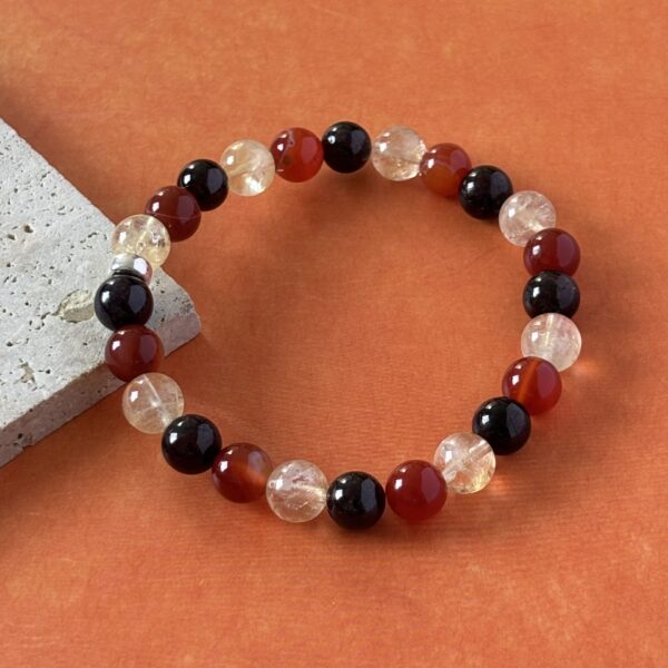 Bracelet anti-fatigue en grenat, cornaline et citrine naturelles