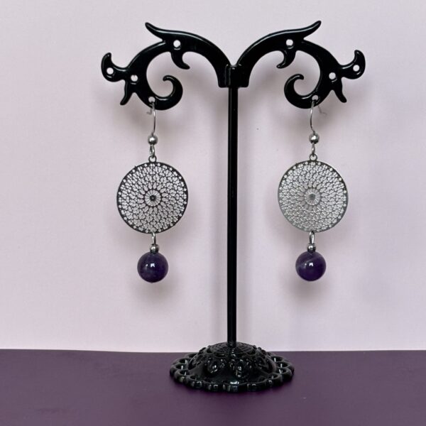 boucles d oreilles bohème mandala amethyste