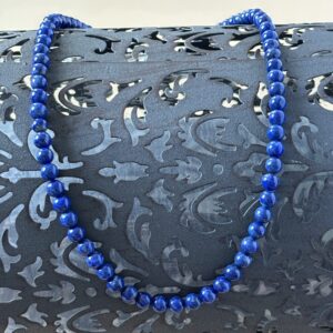 collier perles lapis lazuli pierre naturelle