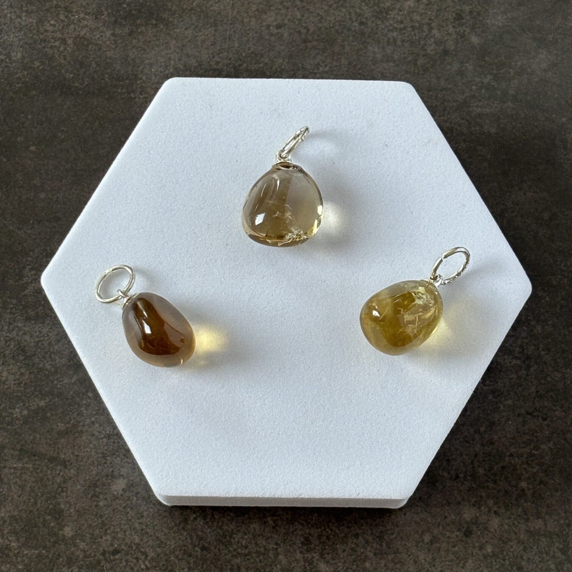 Collier pendentif pierre roulée citrine énergie positive