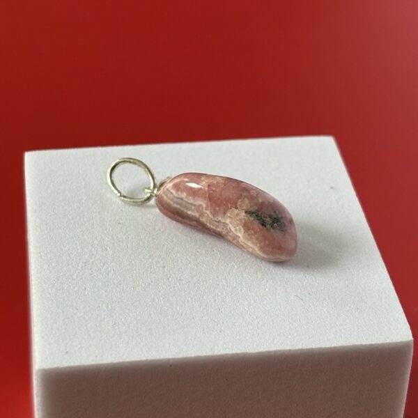 Pendentif énergétique rhodochrosite pierre roulée lithothérapie