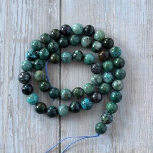 Perles 8 mm chrysocolle naturelle pour bijoux artisanaux