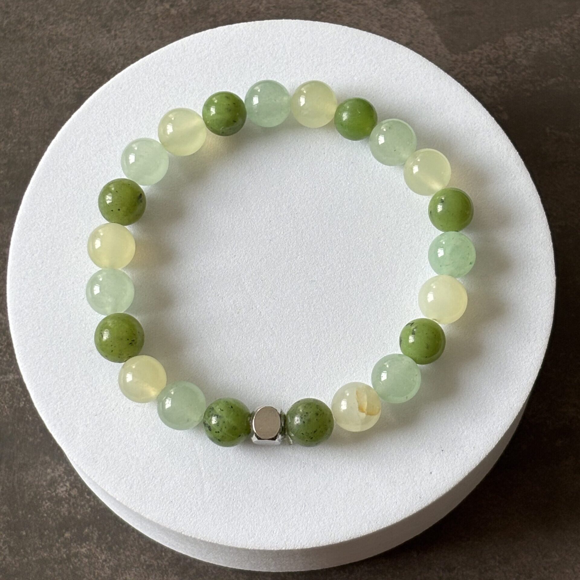 Bijou énergétique bracelet chakra cœur pierres naturelles jade aventurine serpentine