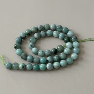 Perles fines émeraude claire 8 mm pour bijoux faits main